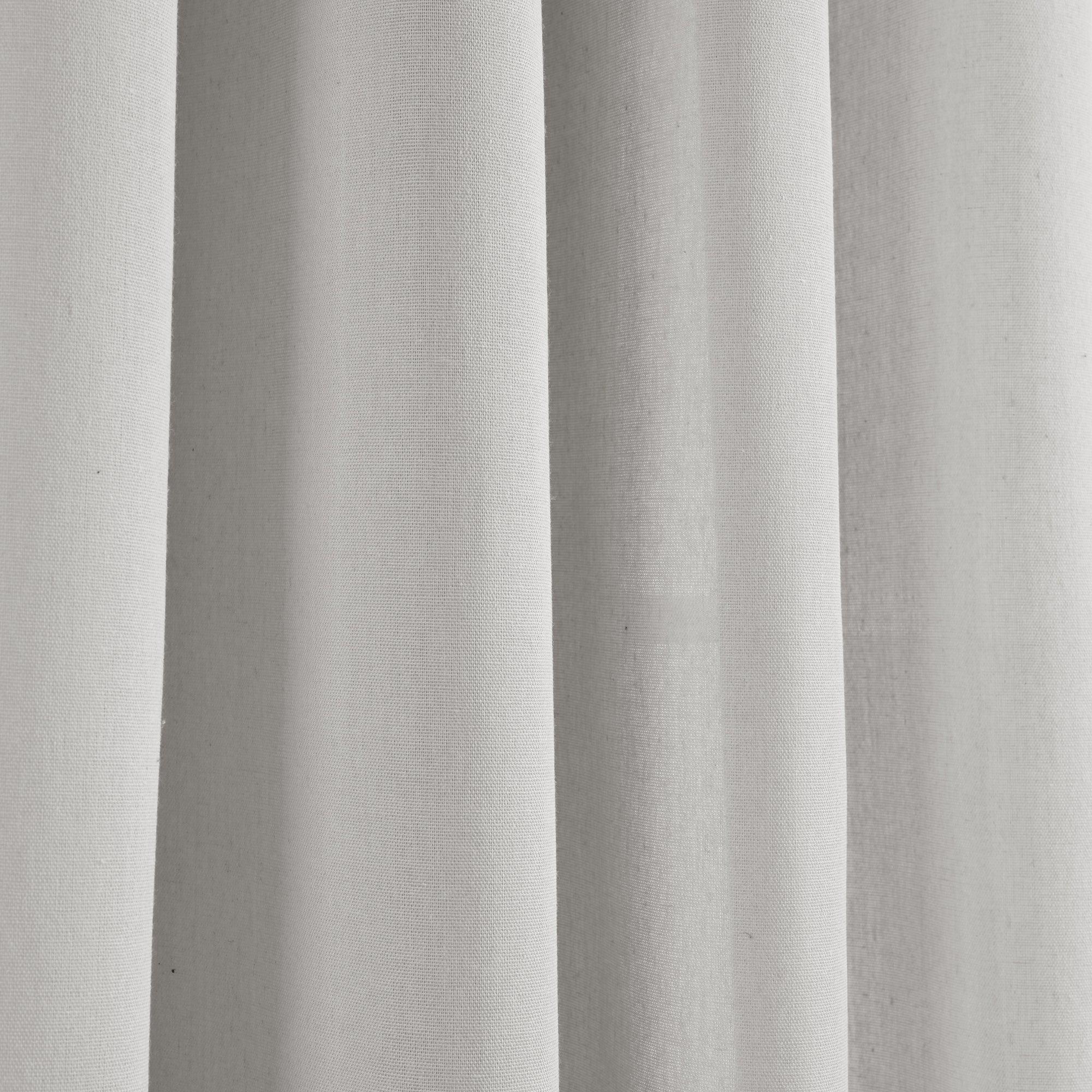 Faux Linen Grommet Window Curtain Panel Set