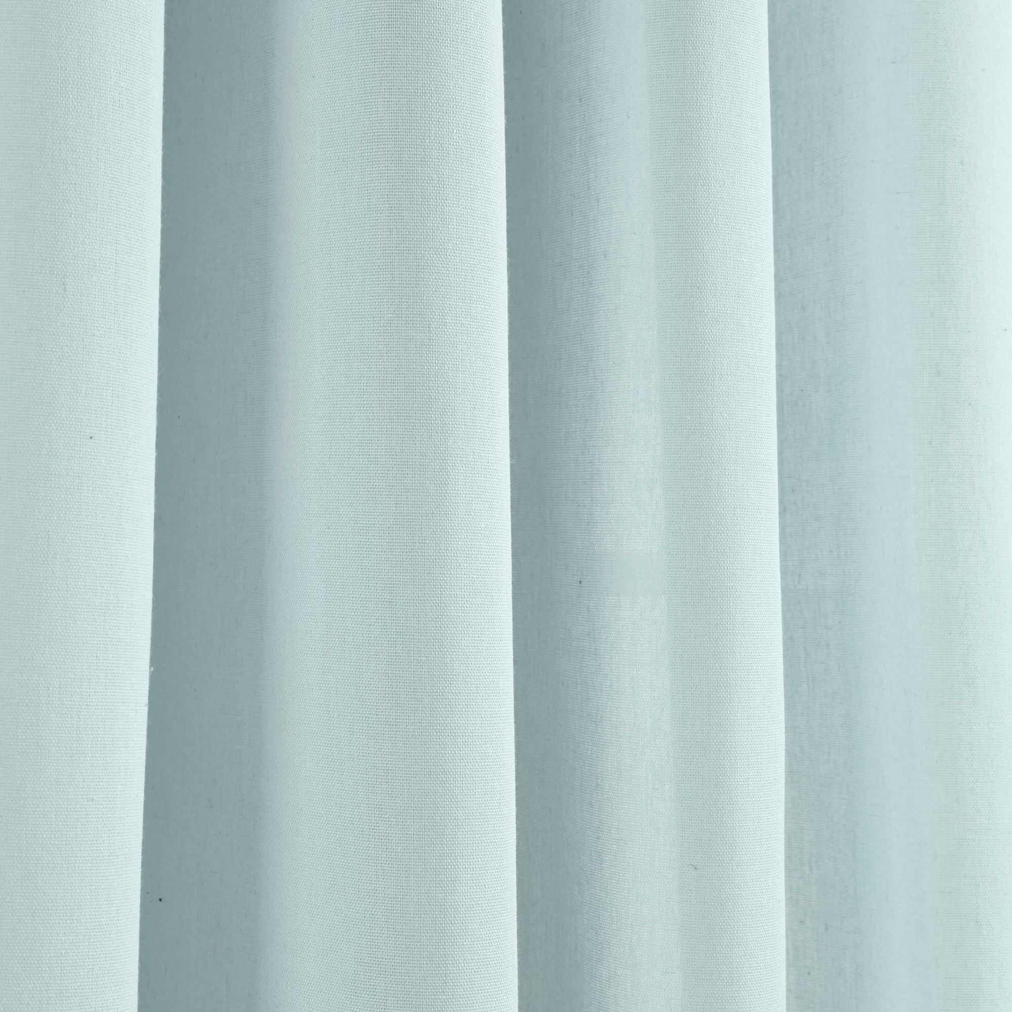 Faux Linen Grommet Window Curtain Panel Set