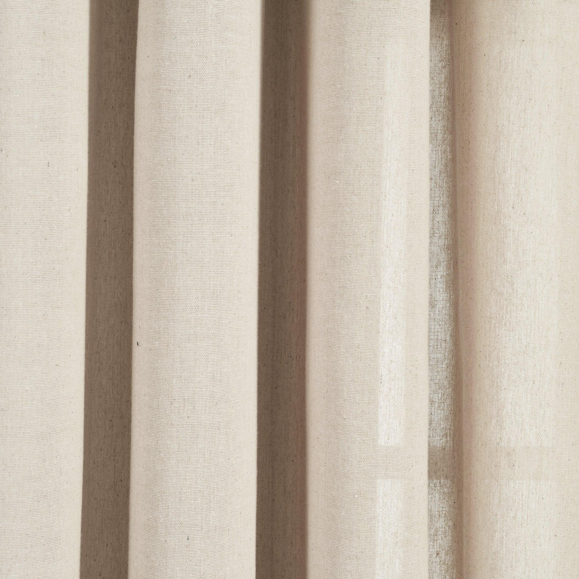 Faux Linen Grommet Window Curtain Panel Set