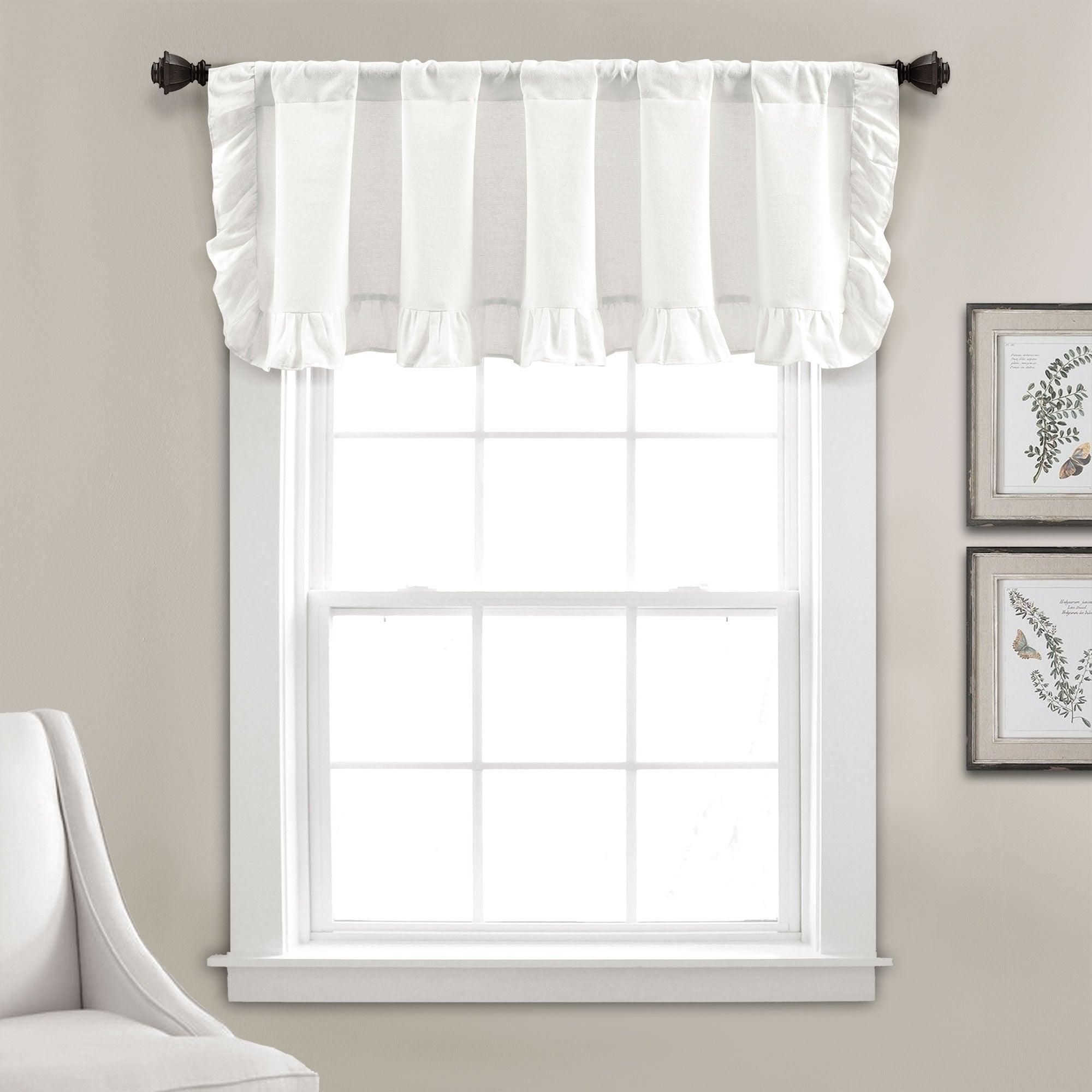 Faux Linen Ruffle Valance