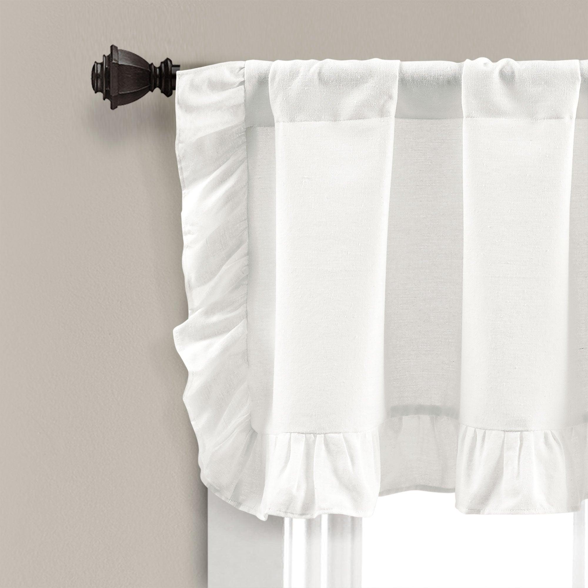 Faux Linen Ruffle Valance