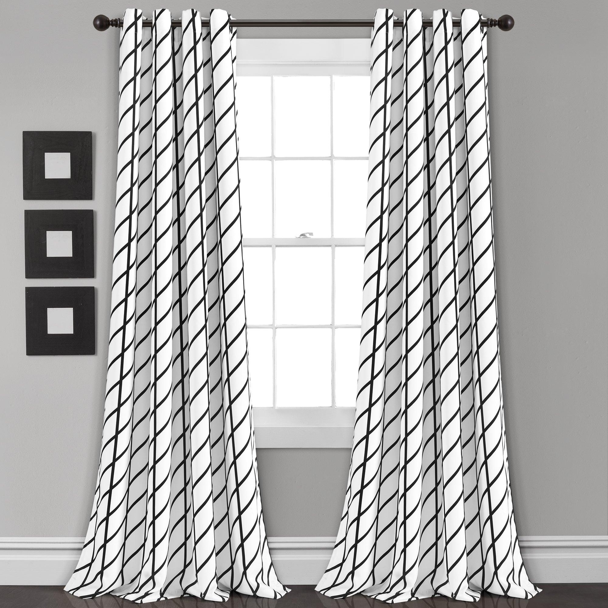 Feather Arrow Geo Room Darkening Window Curtain Panel Set