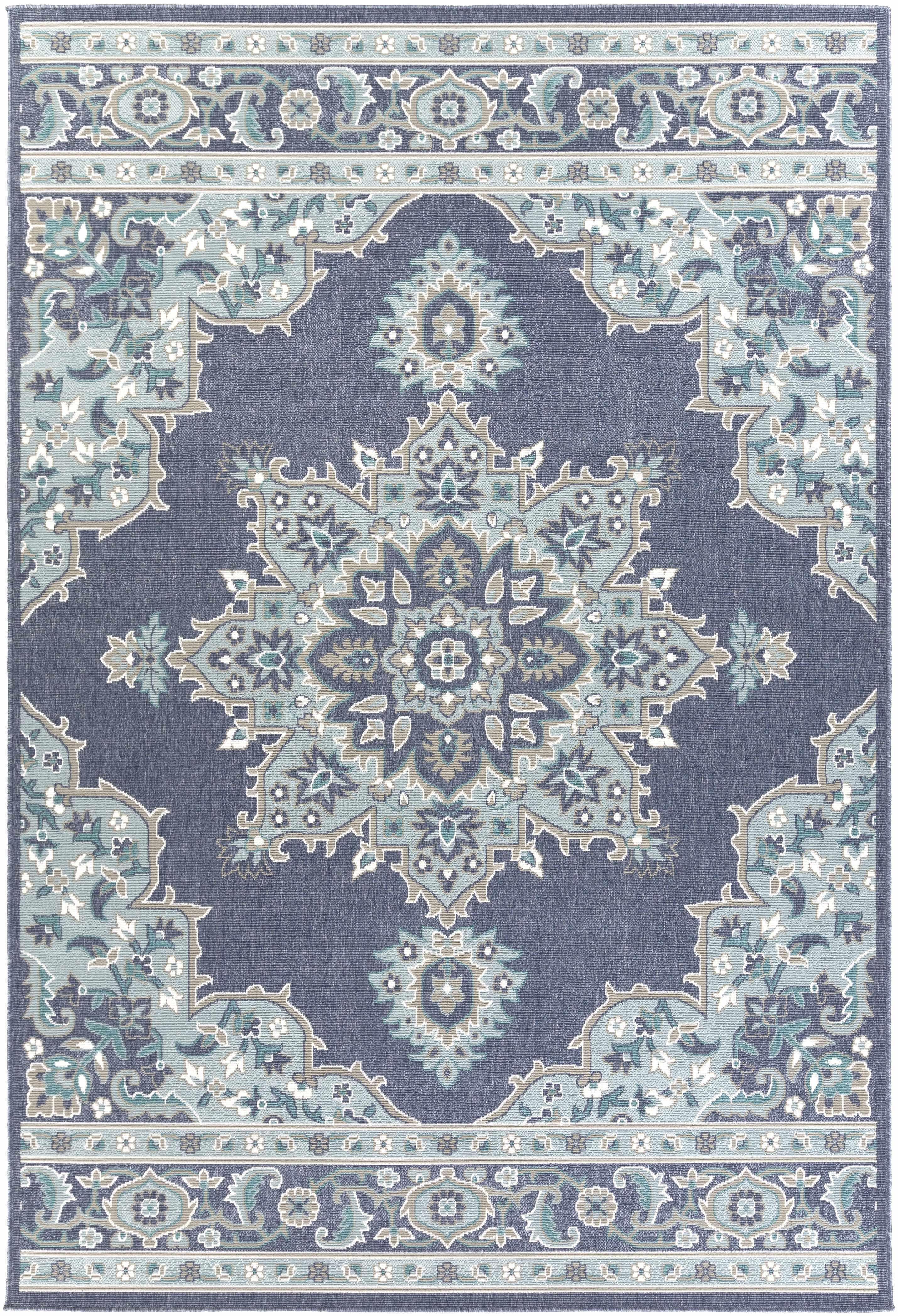 Ferron Teal Medallion Area Rug