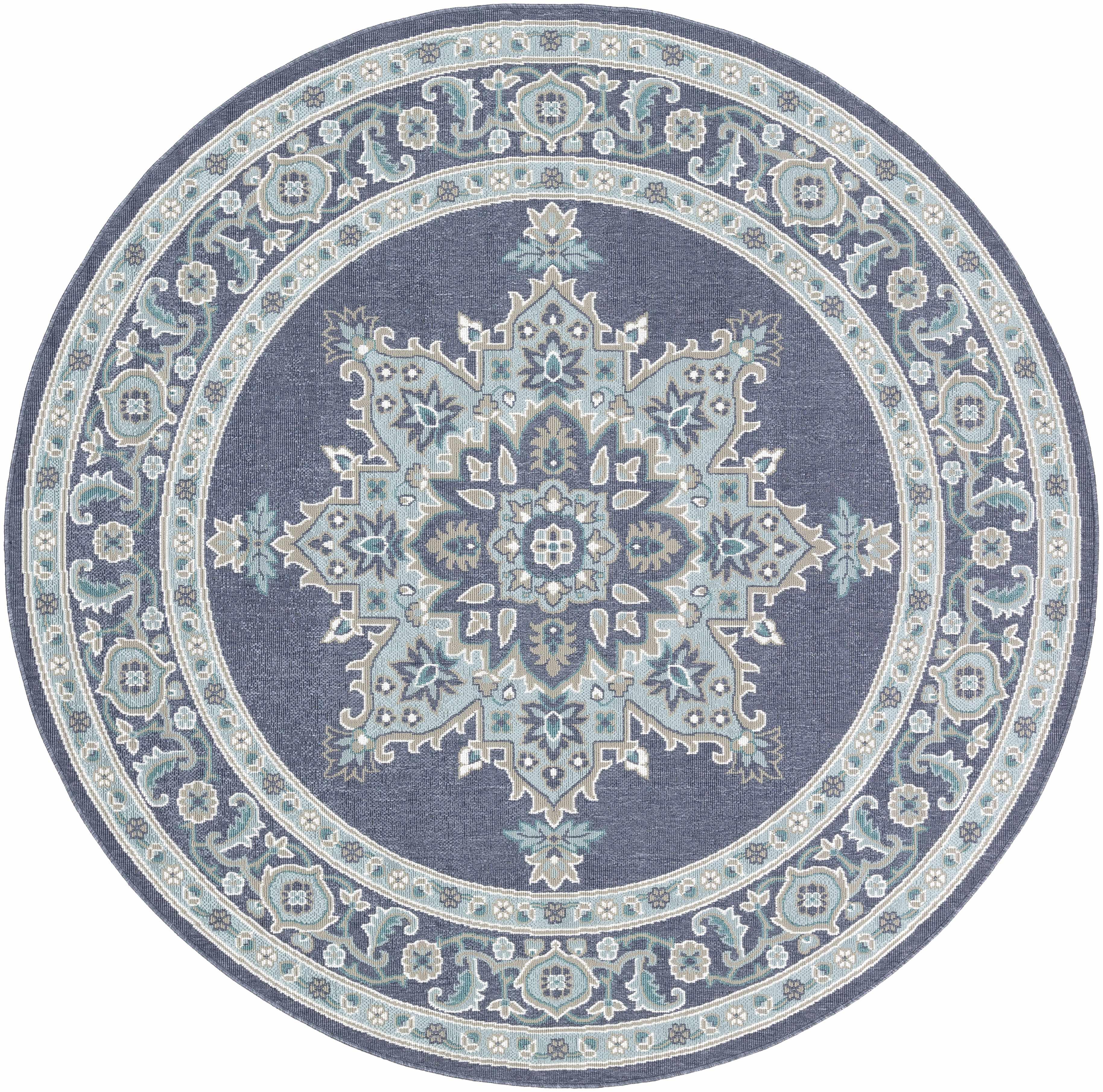 Ferron Teal Medallion Area Rug