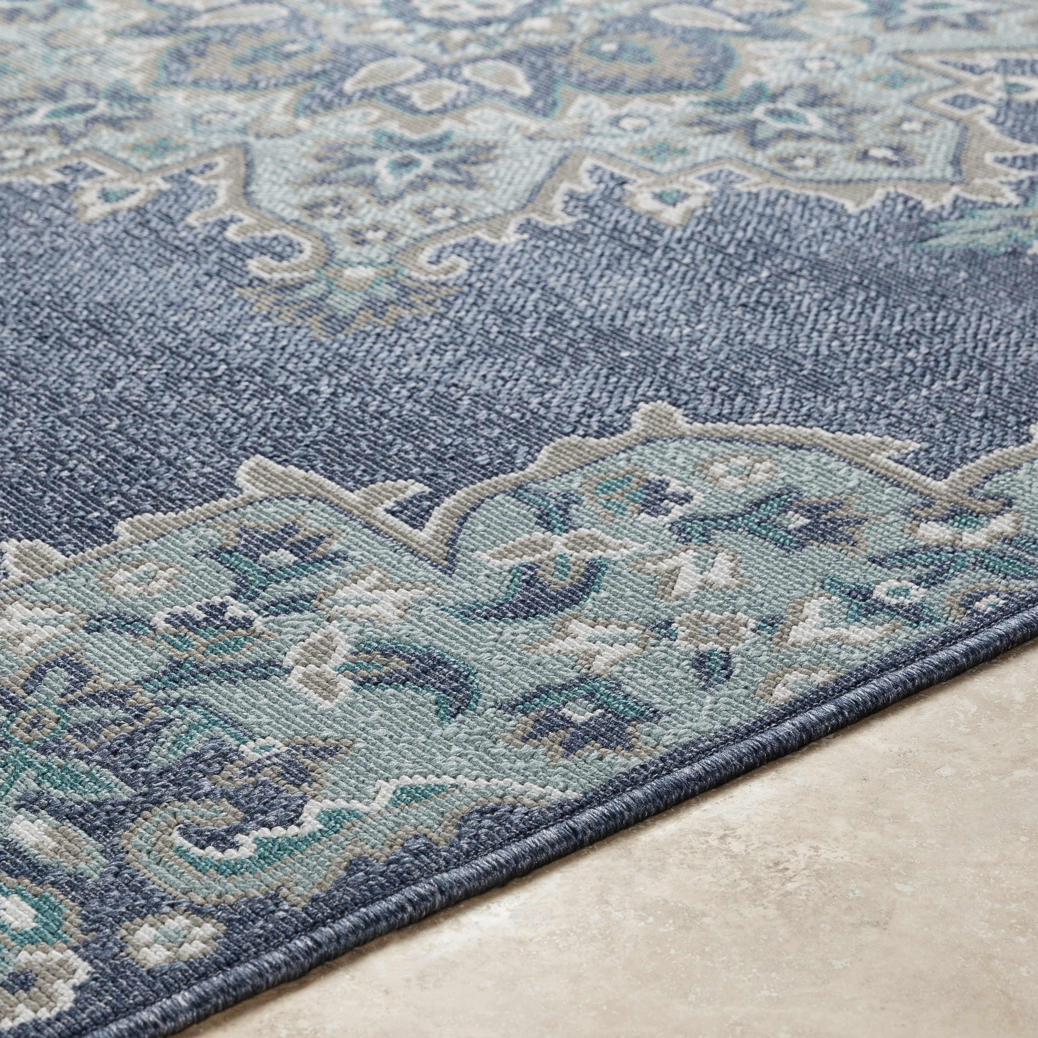 Ferron Teal Medallion Area Rug