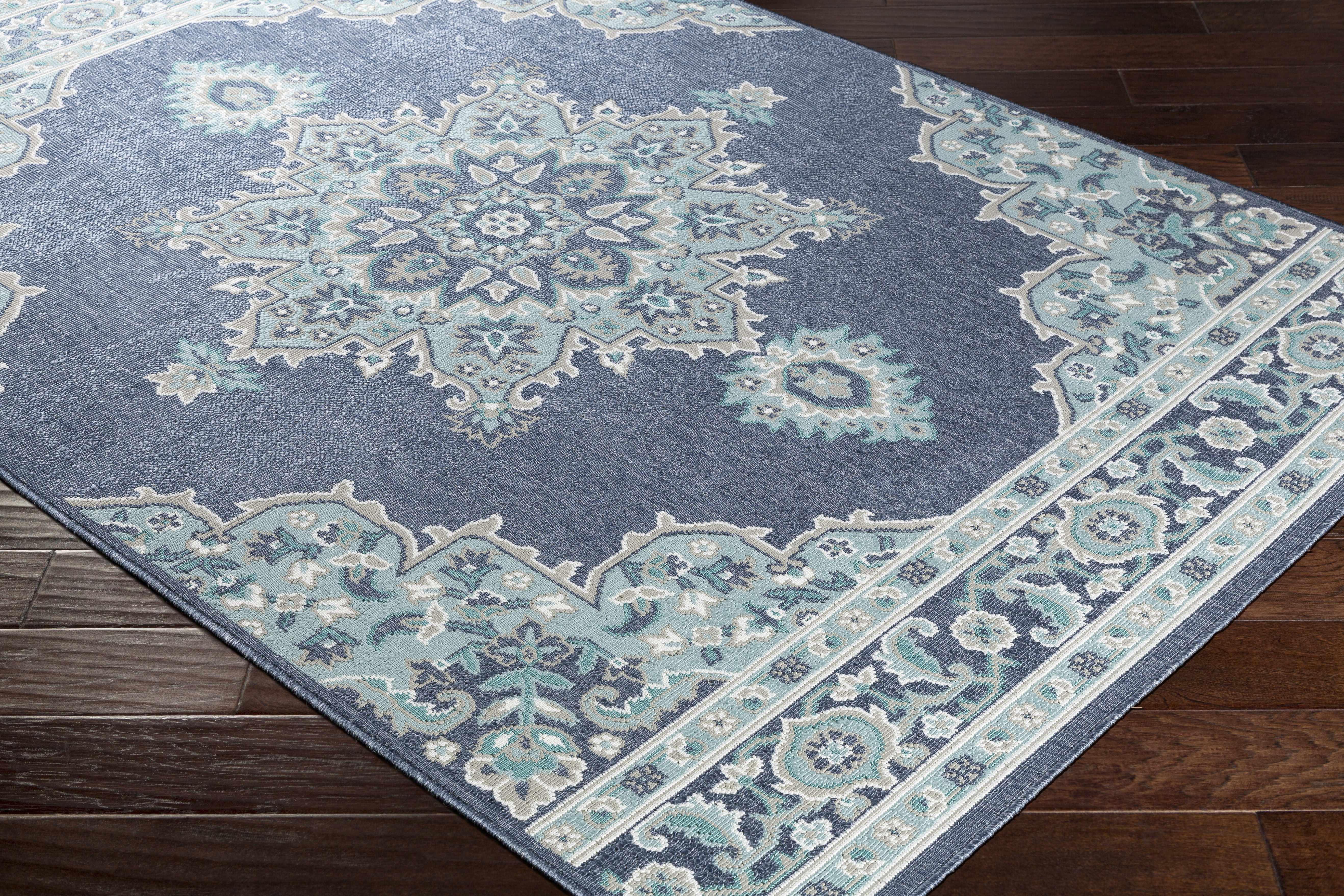 Ferron Teal Medallion Area Rug