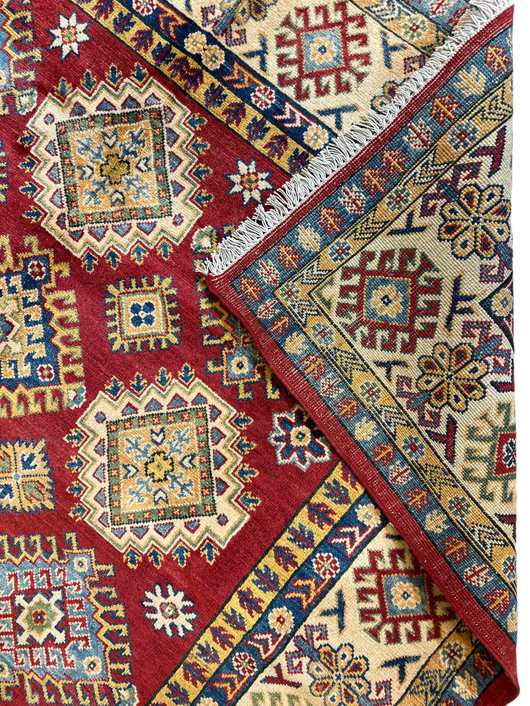 Fine Hand Knotted Afghani Kazak Rug 6’6” x 10’