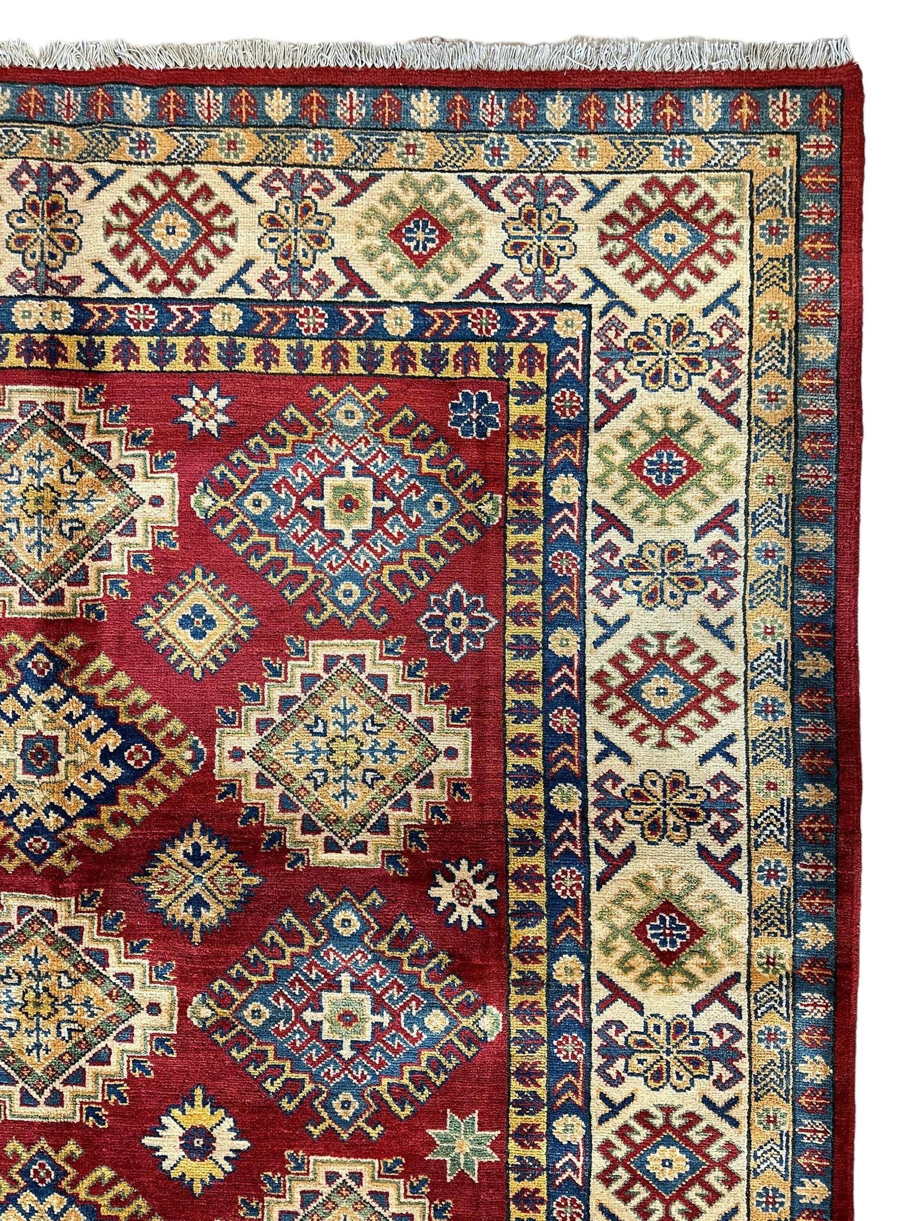 Fine Hand Knotted Afghani Kazak Rug 6’6” x 10’