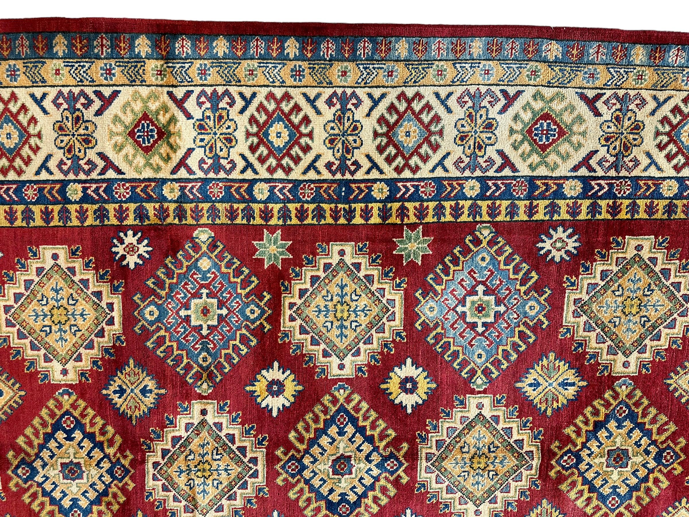 Fine Hand Knotted Afghani Kazak Rug 6’6” x 10’