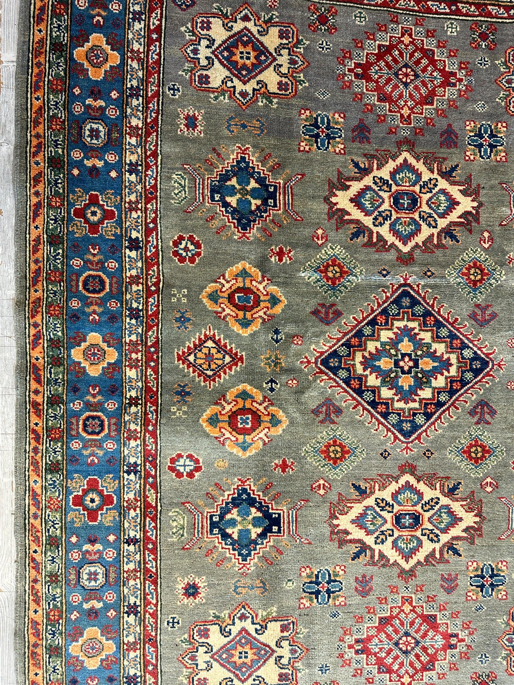 Fine Hand Knotted Afghani Super Kazak Rug 5 x 7