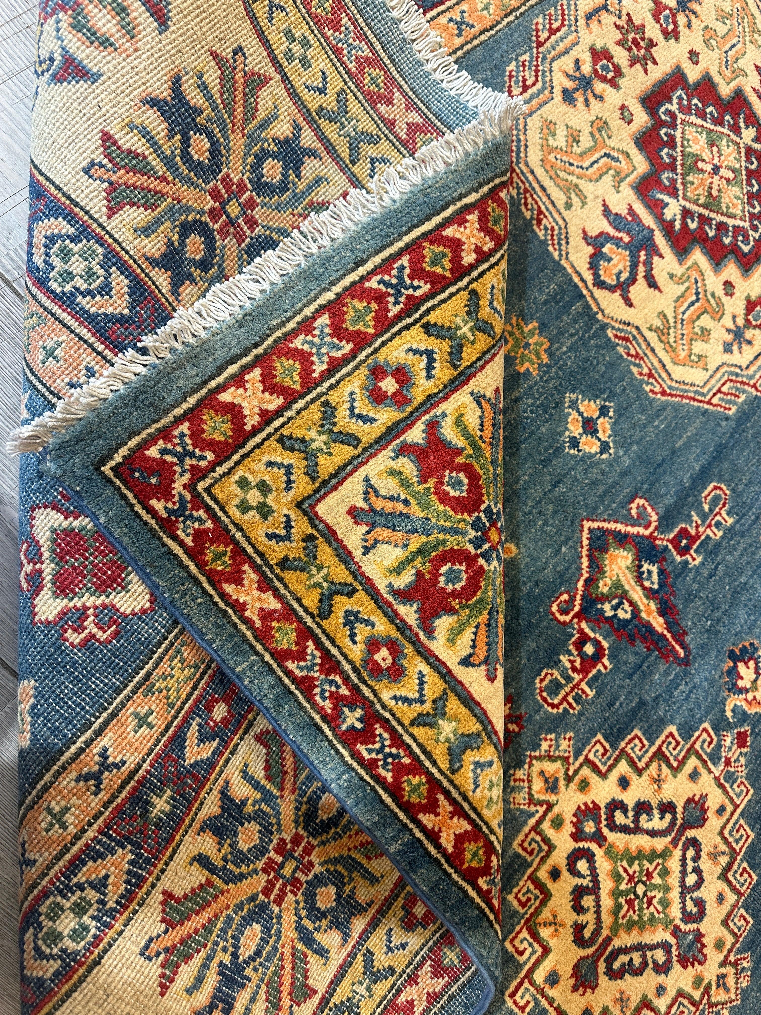 Fine Hand Knotted Afghani Super Kazak Rug 8’4 x 10’5”