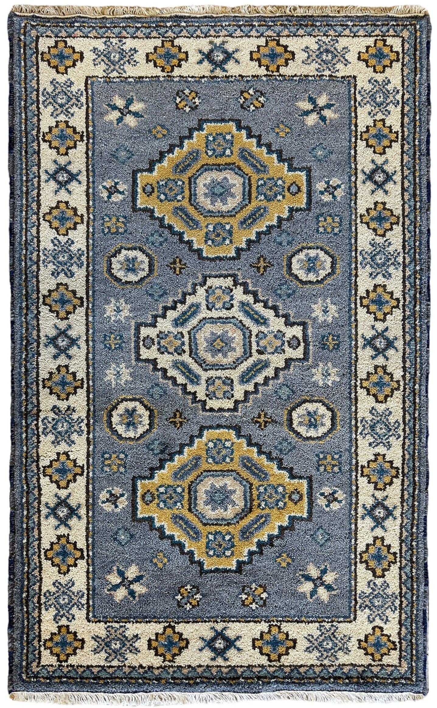 Fine Hand-Knotted Indu-Oushak Rug 3’1” x 5’1”