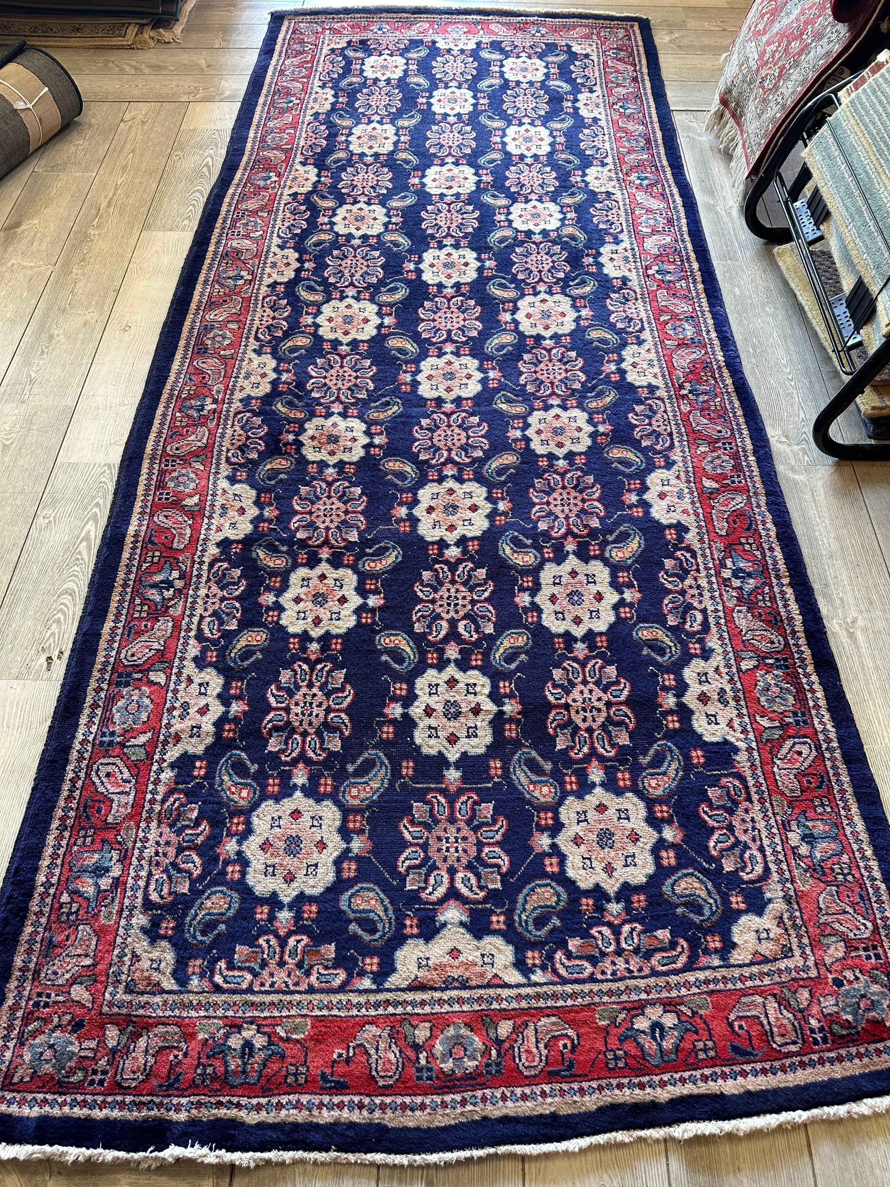 Fine Vintage Veramin Persian Runner / Area Rug 10'2'' x 4'3''