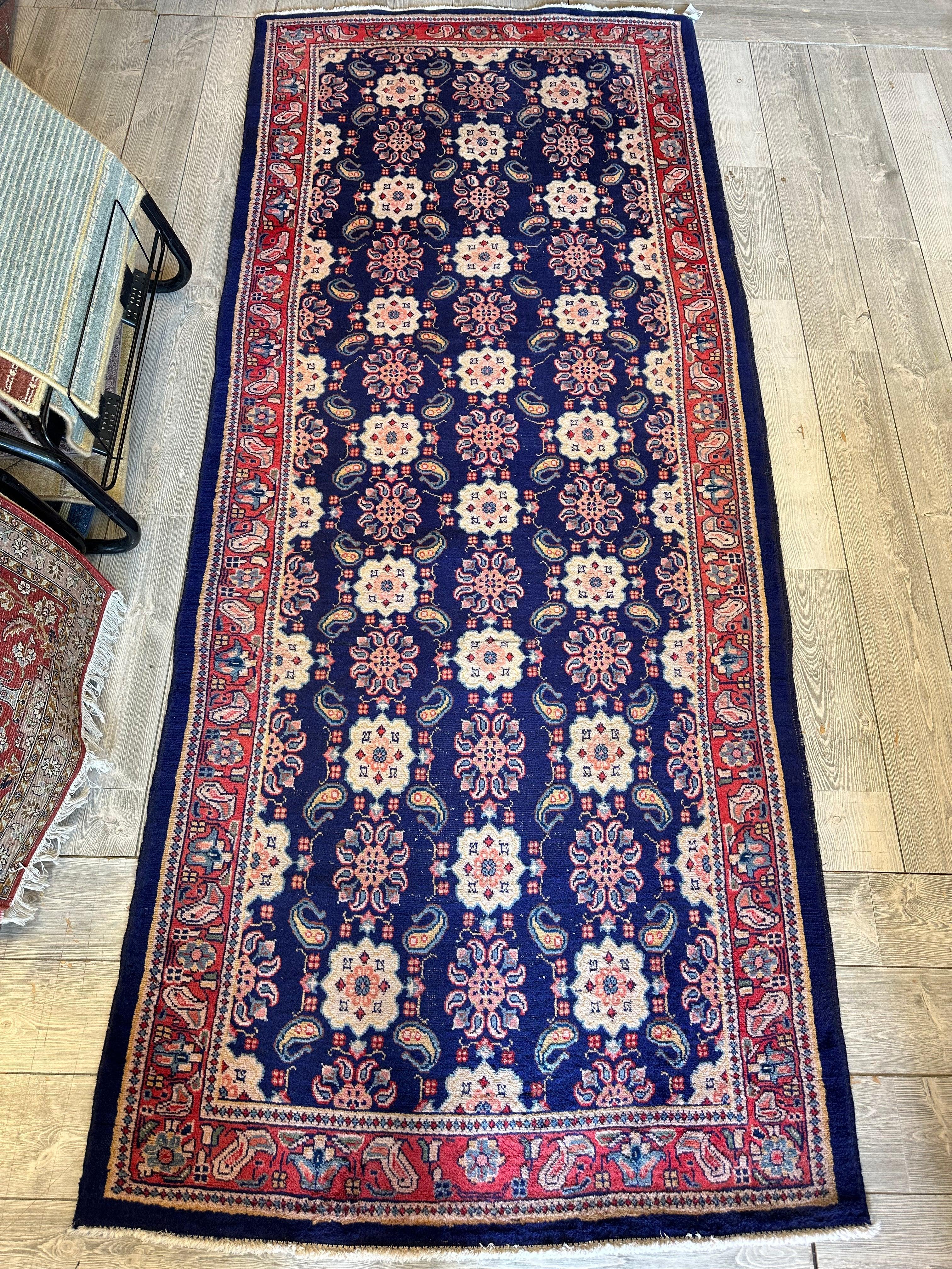 Fine Vintage Veramin Persian Runner / Area Rug 10'2'' x 4'3''