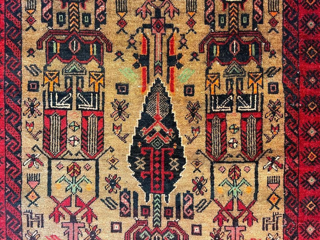 Fine Vintage Wool Baluch Rug 6x4 ft