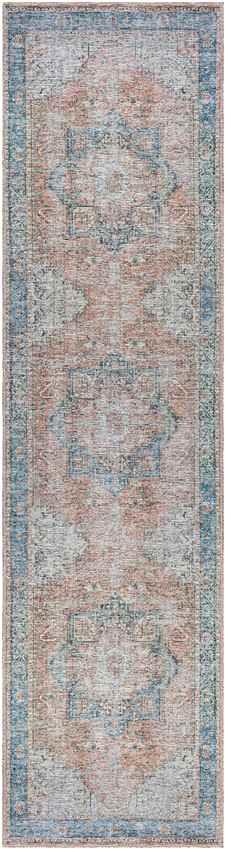 Fyllia Traditional Burnt Orange Washable Area Rug