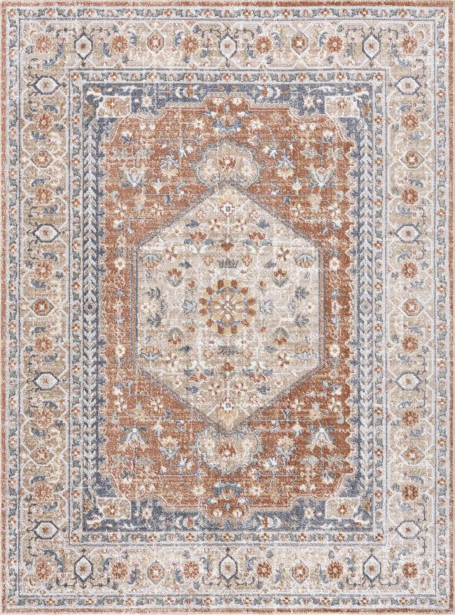 Gael Rust Washable Area Rug