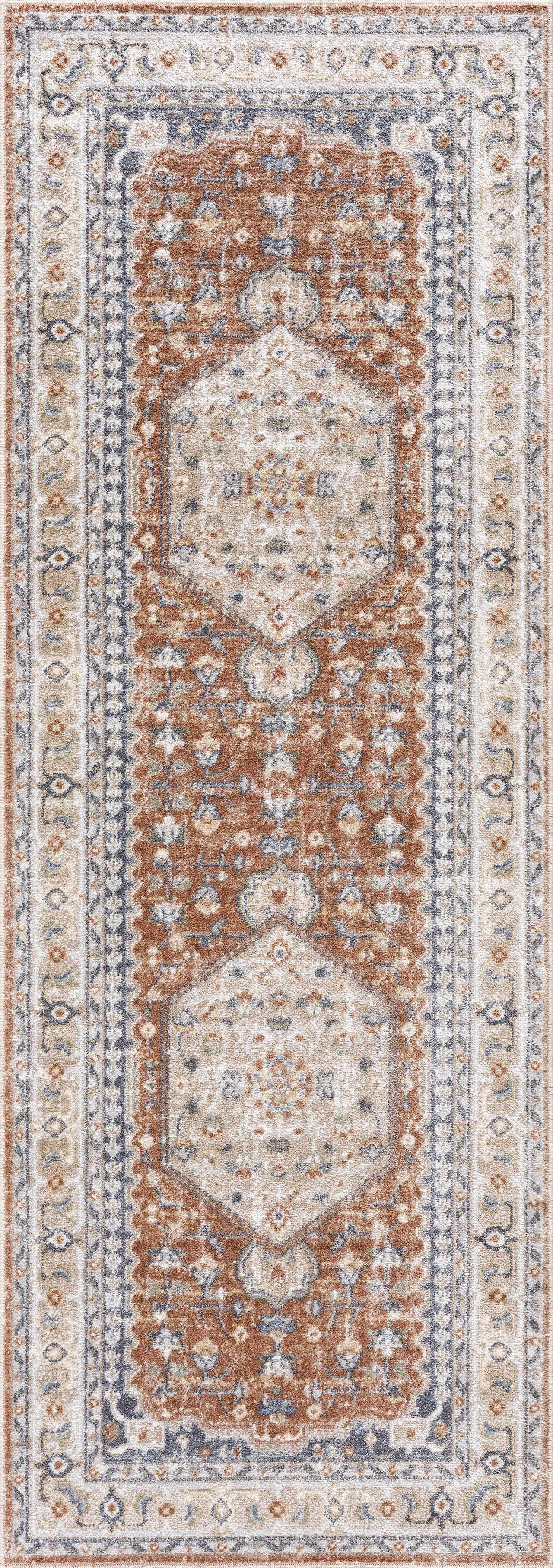 Gael Rust Washable Area Rug