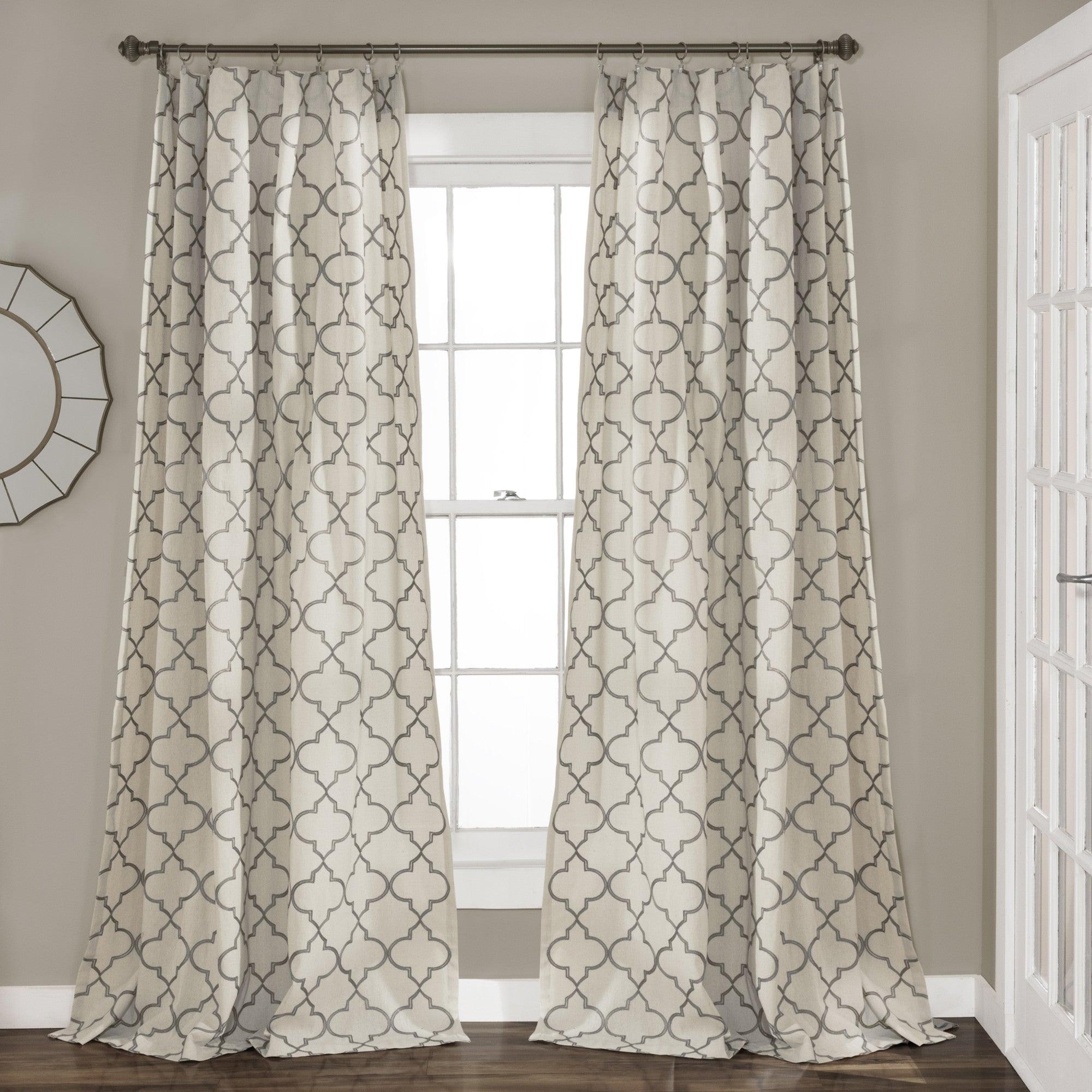 Geo Trellis Window Curtain Panel Set