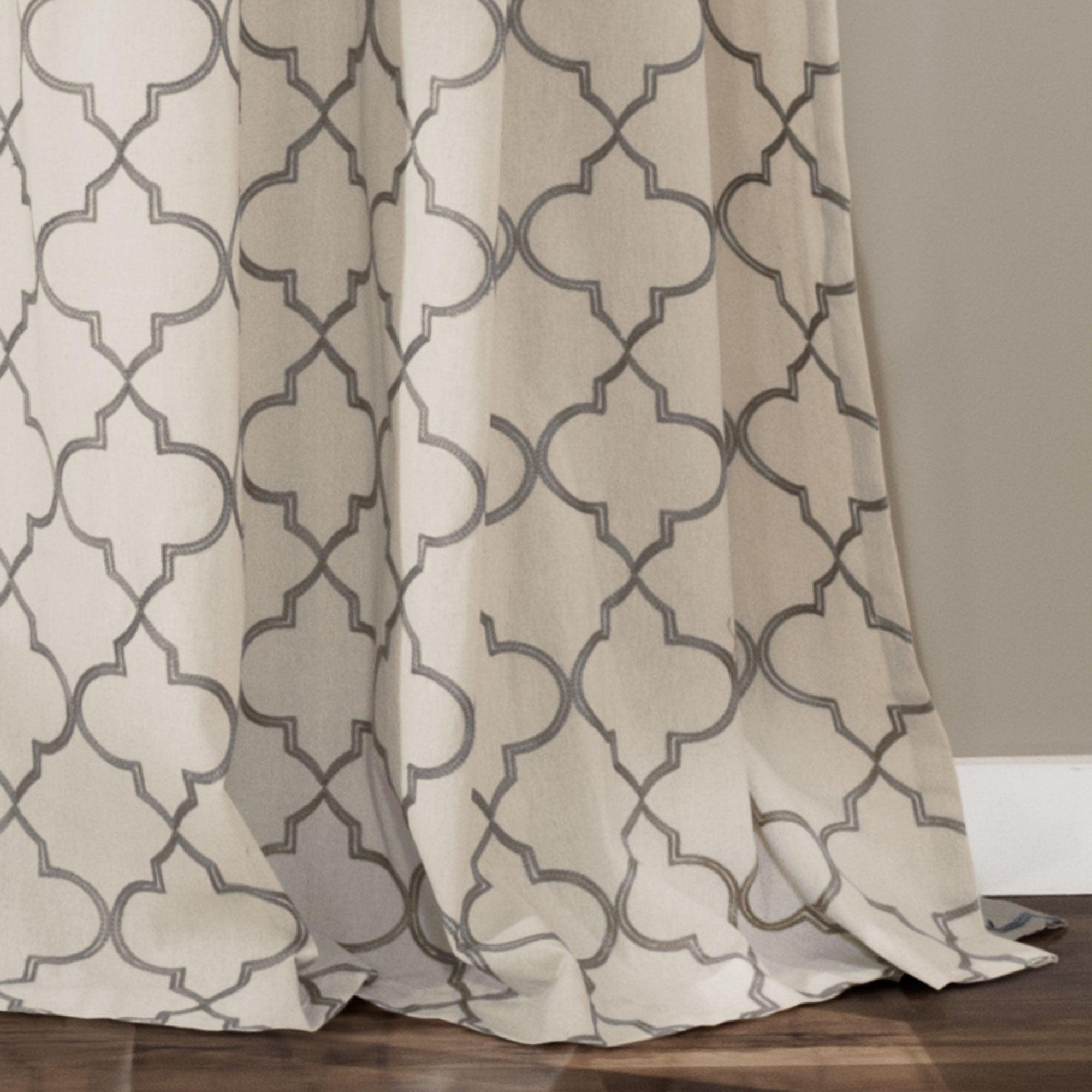 Geo Trellis Window Curtain Panel Set