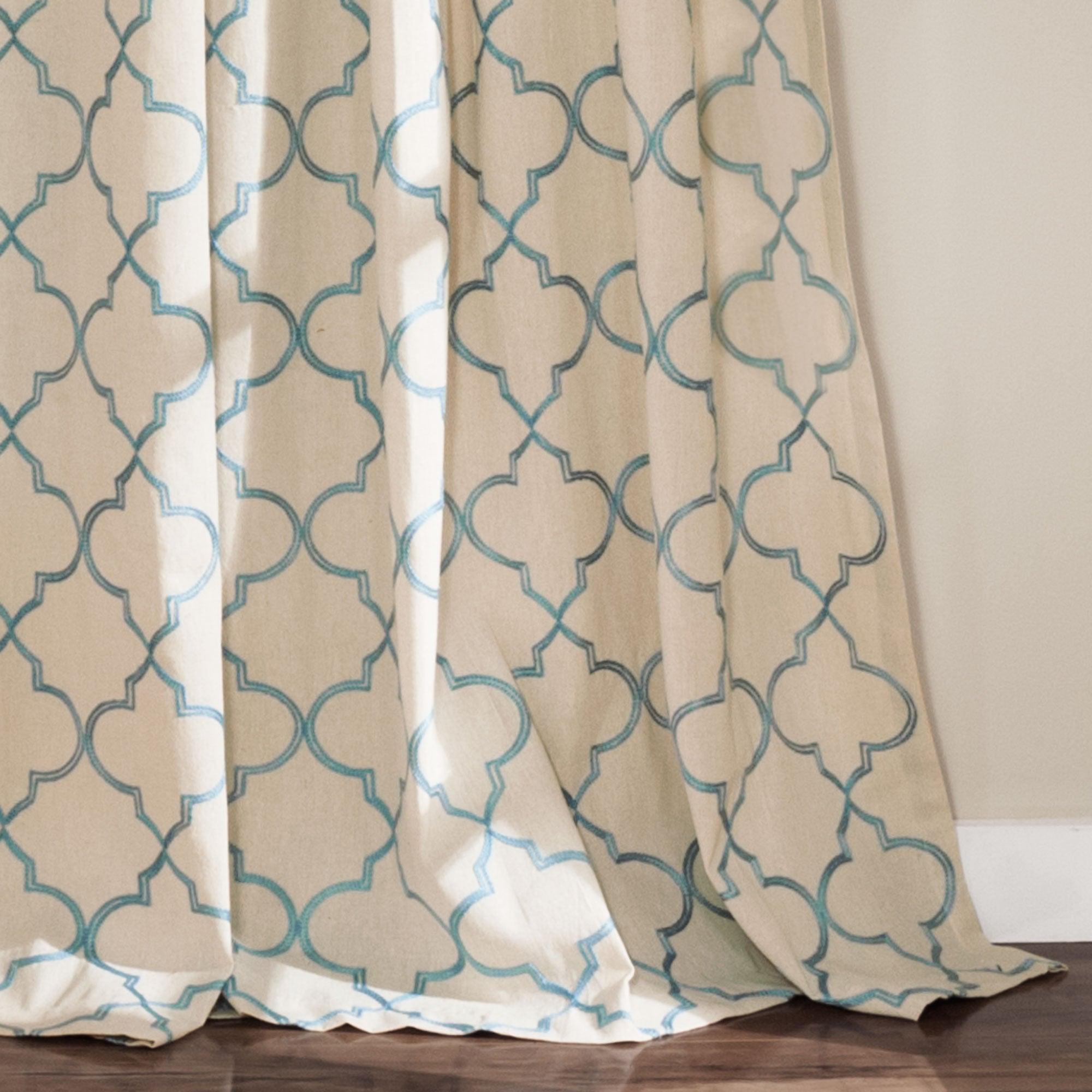 Geo Trellis Window Curtain Panel Set