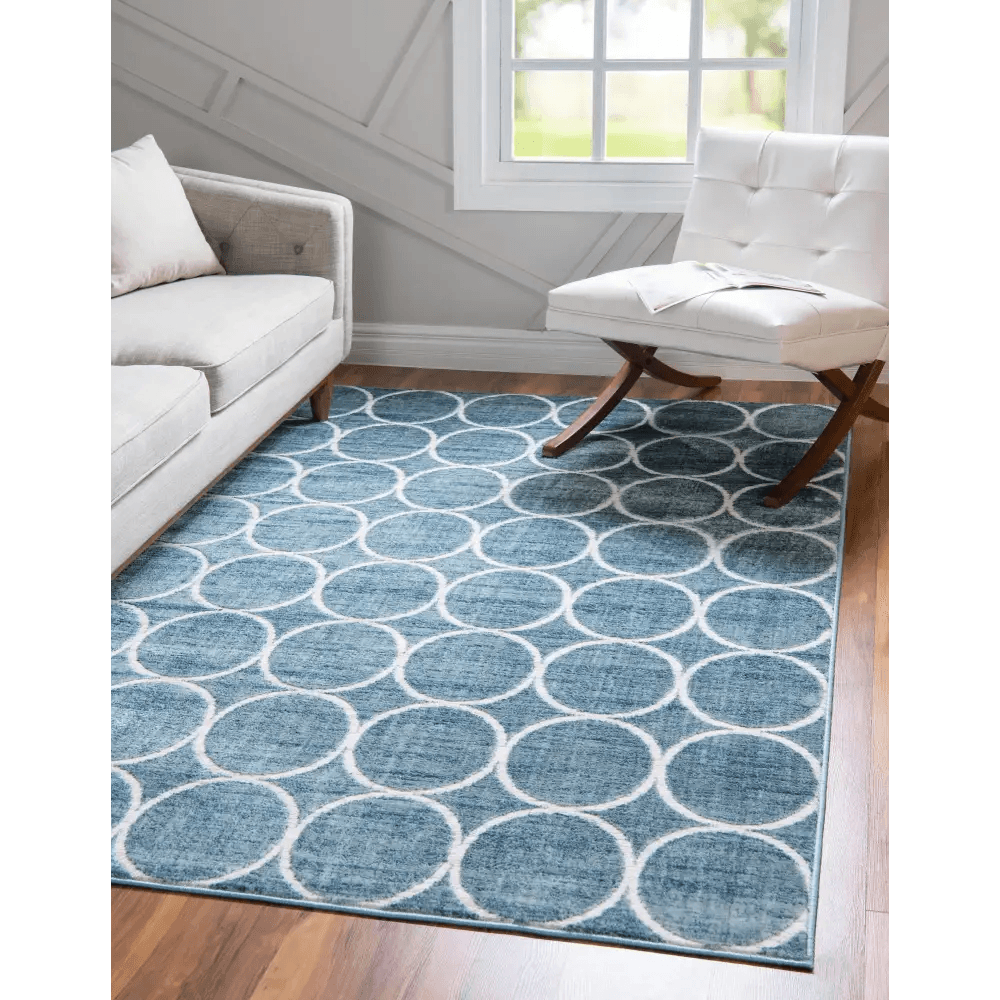 Geometric matrix trellis dots rug