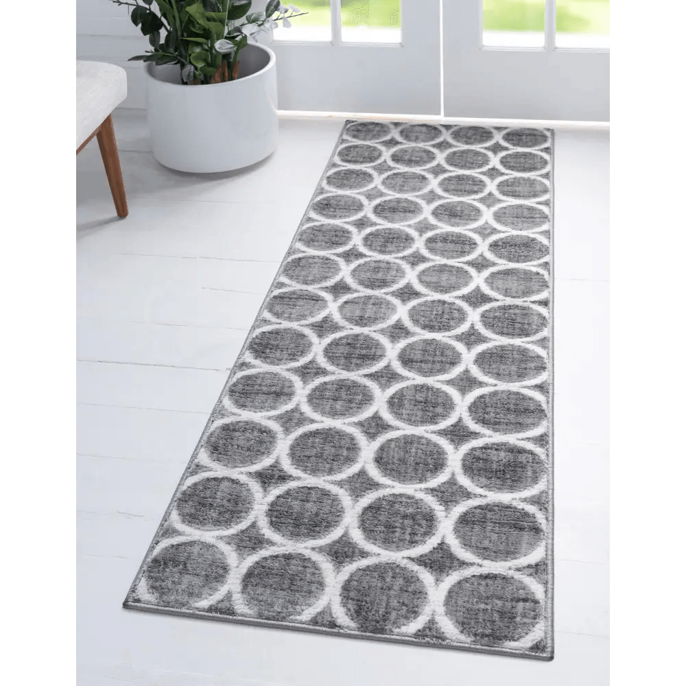 Geometric matrix trellis dots rug