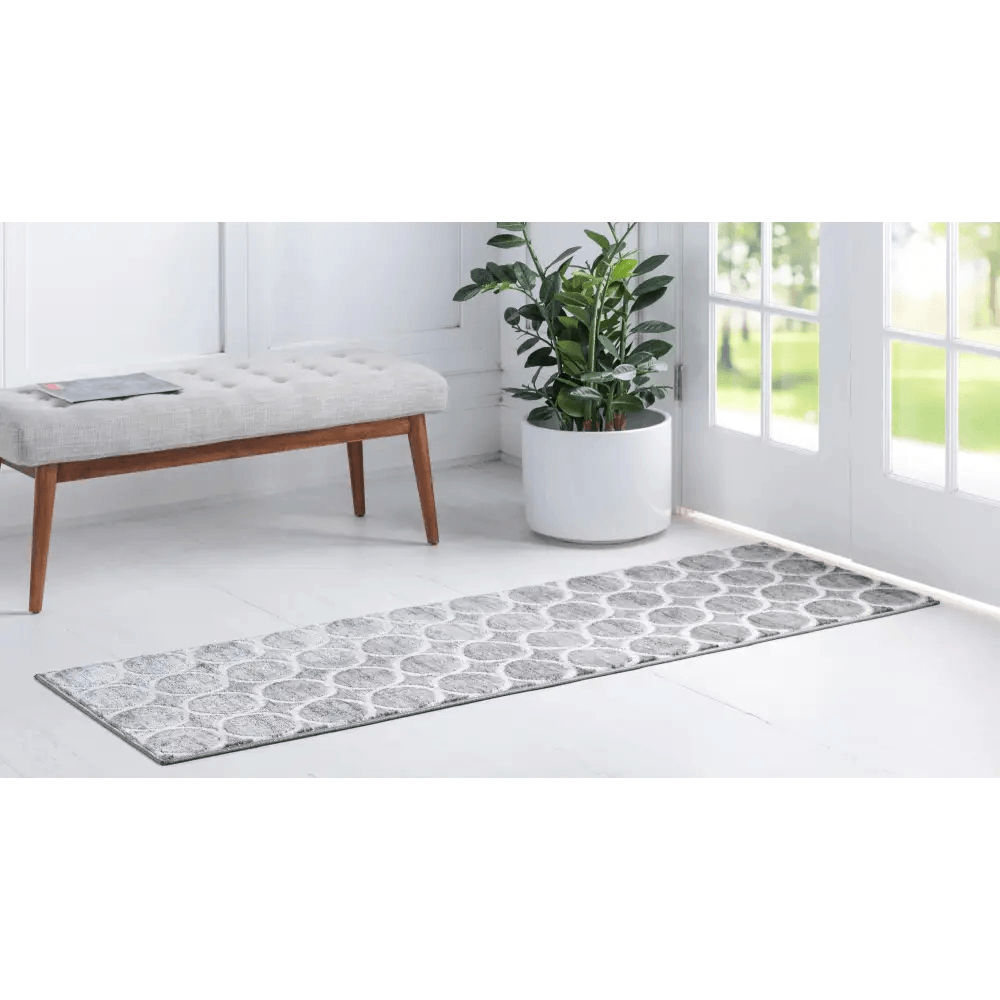 Geometric matrix trellis dots rug