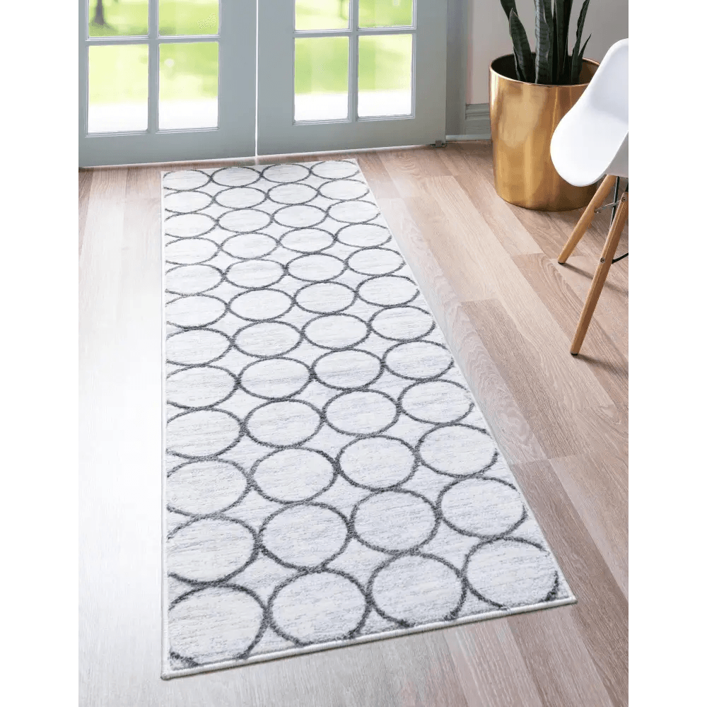 Geometric matrix trellis dots rug