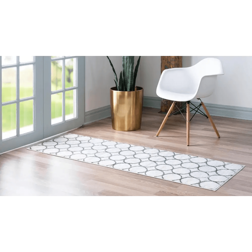 Geometric matrix trellis dots rug