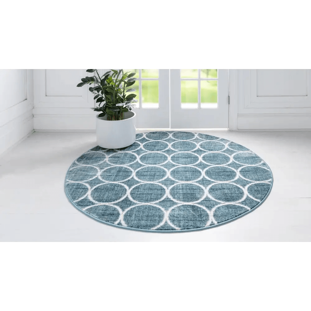 Geometric matrix trellis dots rug