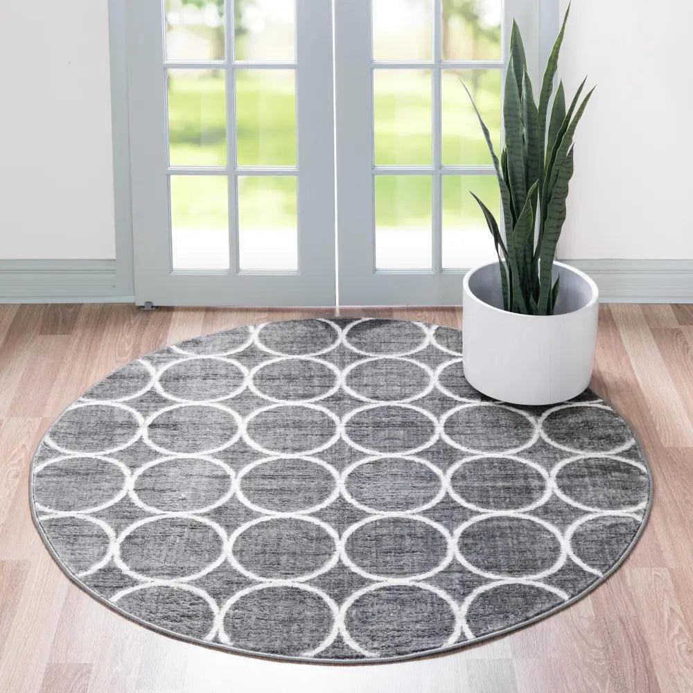 Geometric matrix trellis dots rug