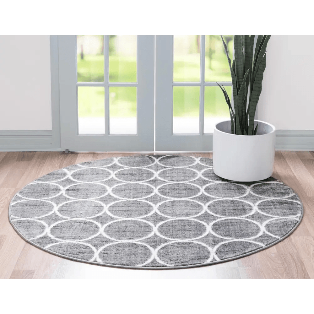 Geometric matrix trellis dots rug