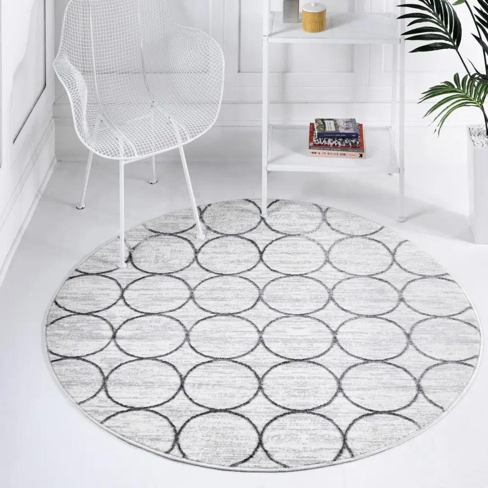 Geometric matrix trellis dots rug