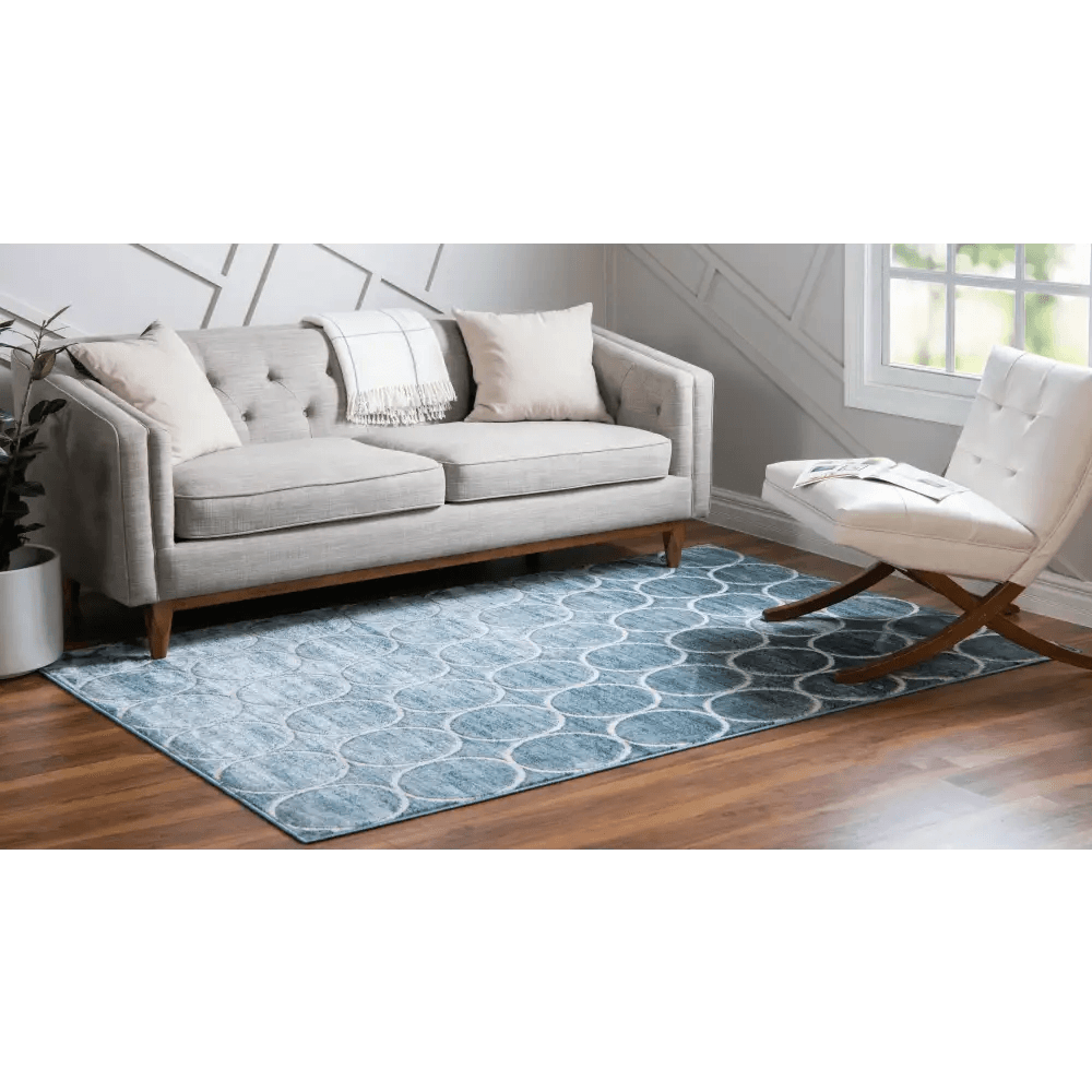 Geometric matrix trellis dots rug