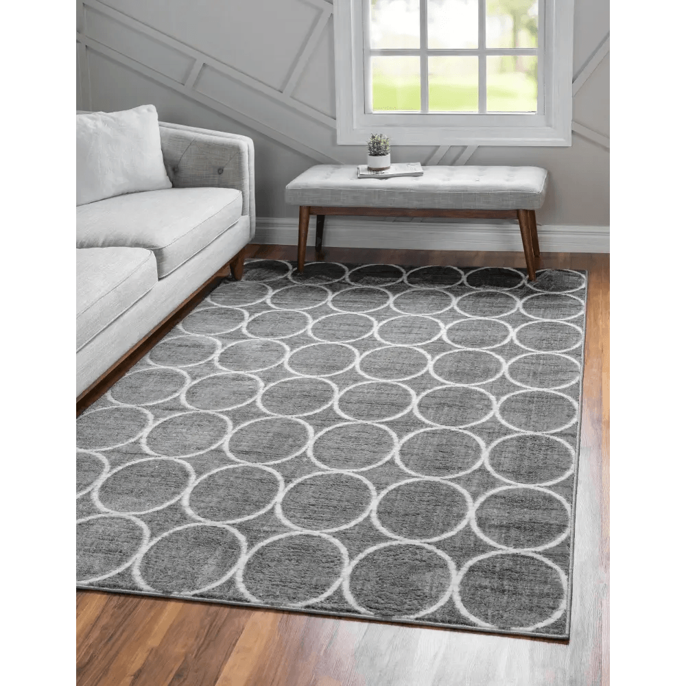 Geometric matrix trellis dots rug