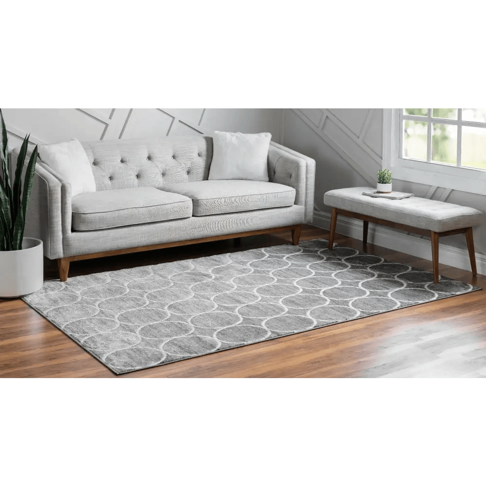 Geometric matrix trellis dots rug