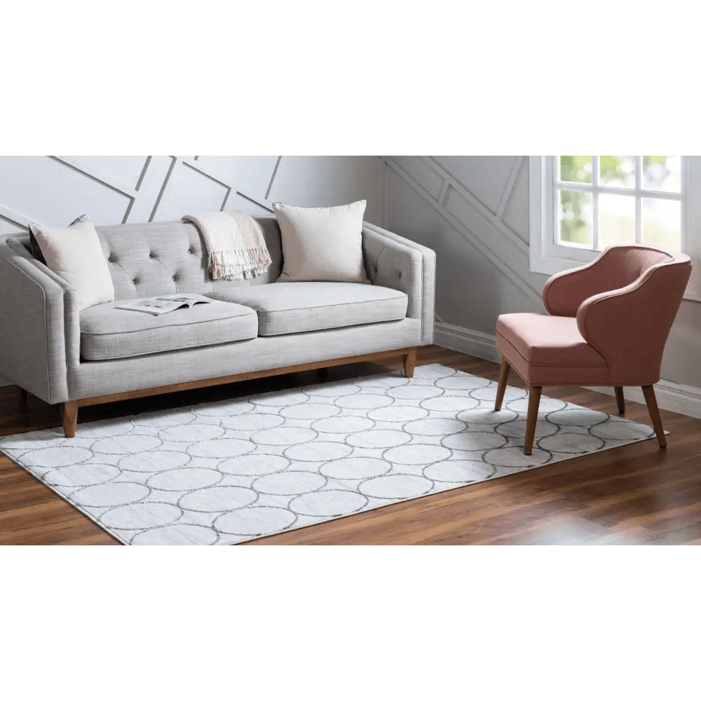 Geometric matrix trellis dots rug