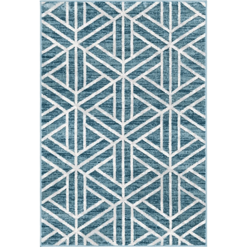 Geometric matrix trellis motif rug