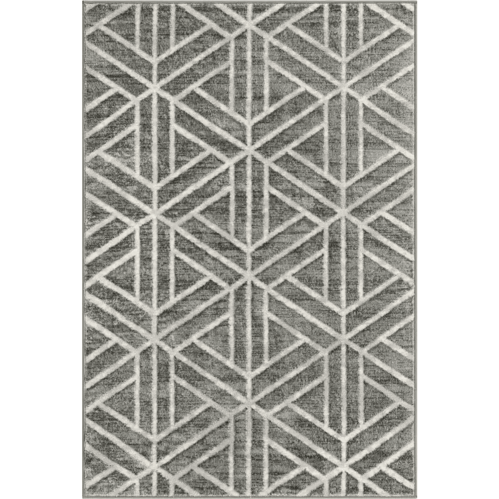 Geometric matrix trellis motif rug