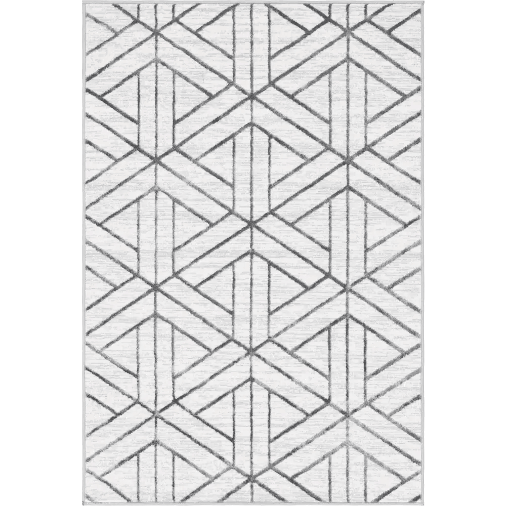 Geometric matrix trellis motif rug