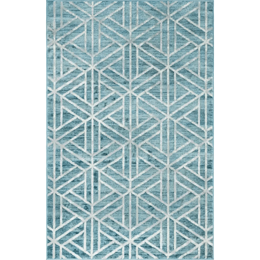 Geometric matrix trellis motif rug