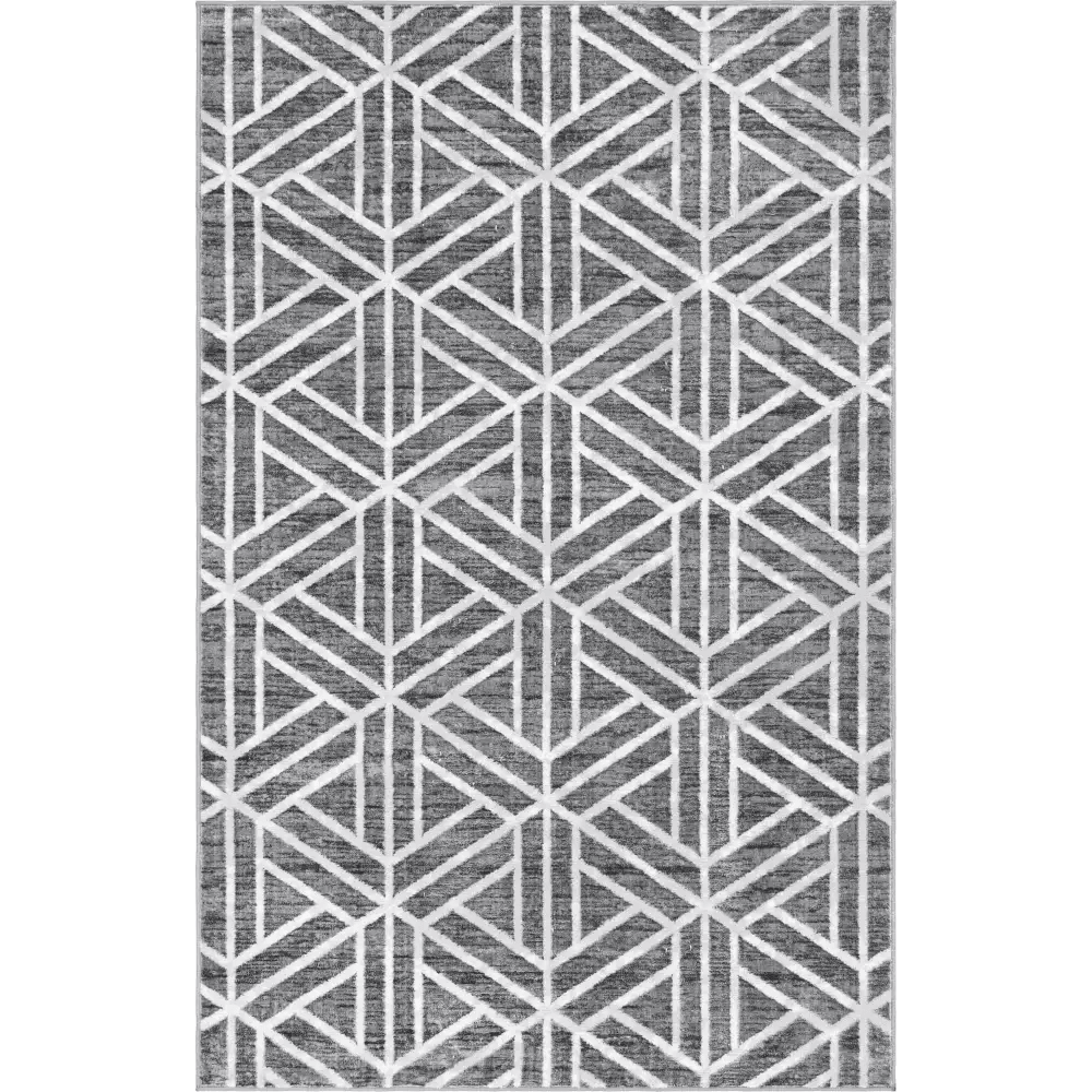 Geometric matrix trellis motif rug