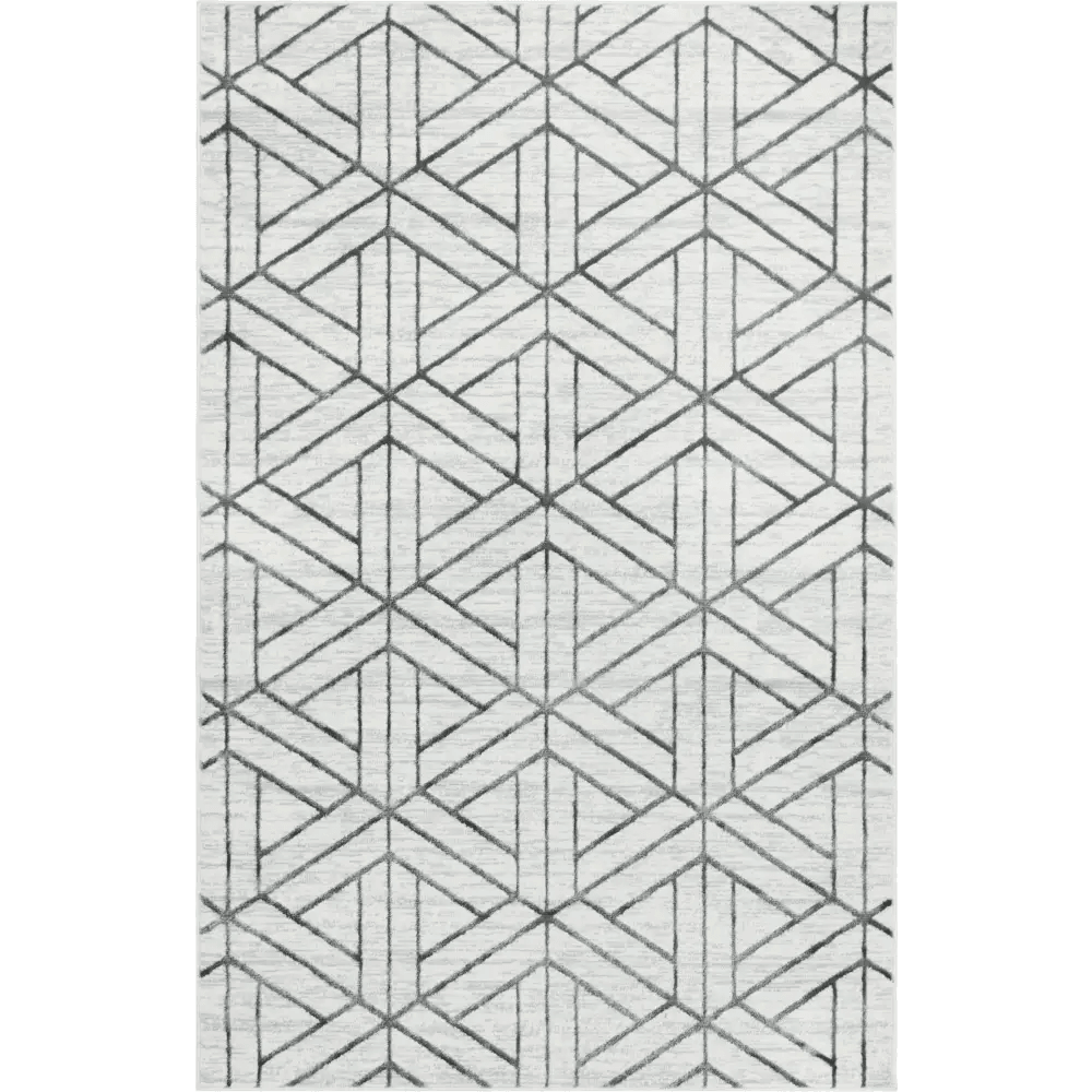 Geometric matrix trellis motif rug