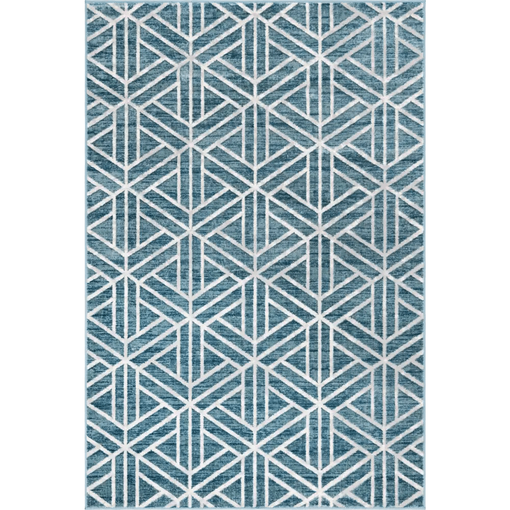 Geometric matrix trellis motif rug