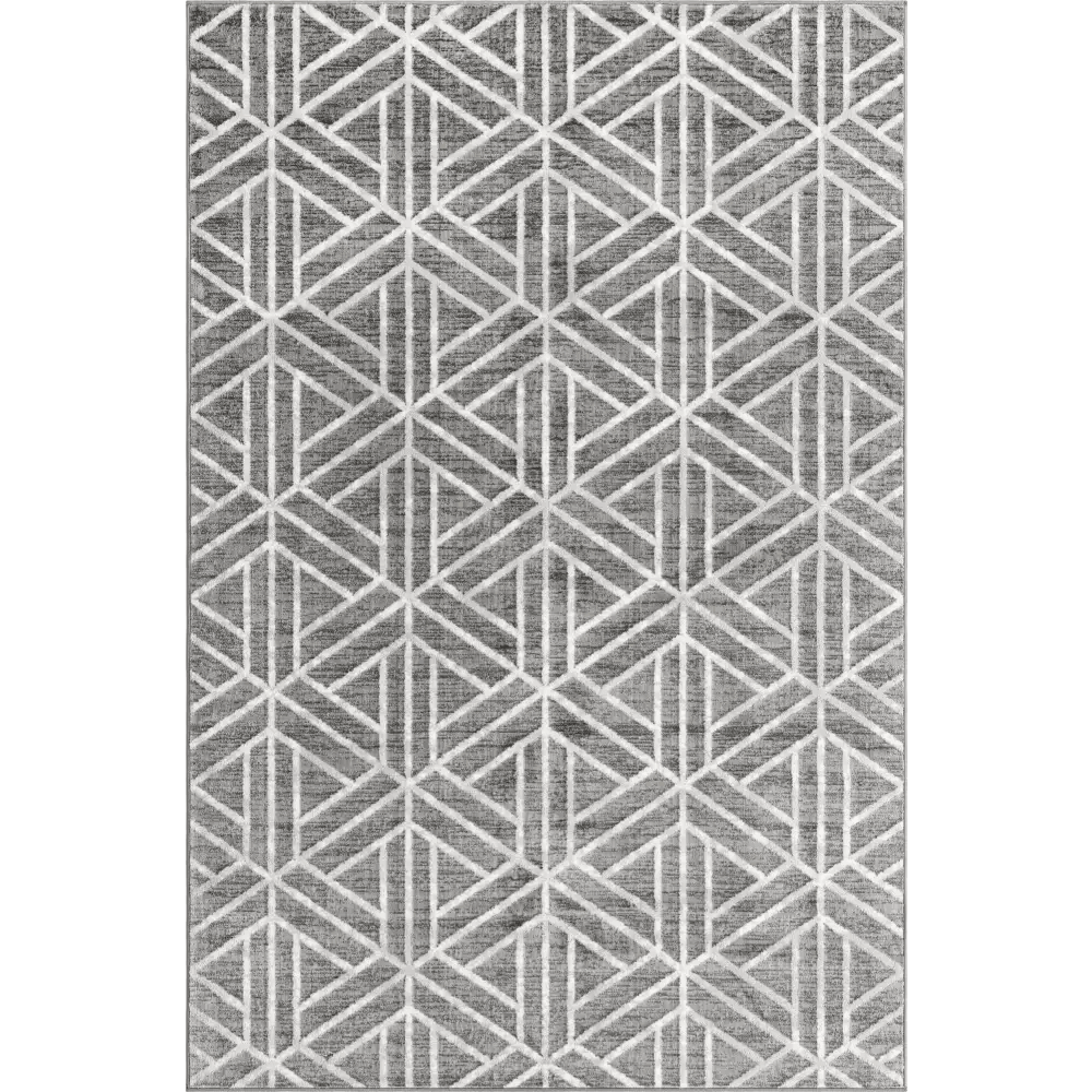 Geometric matrix trellis motif rug