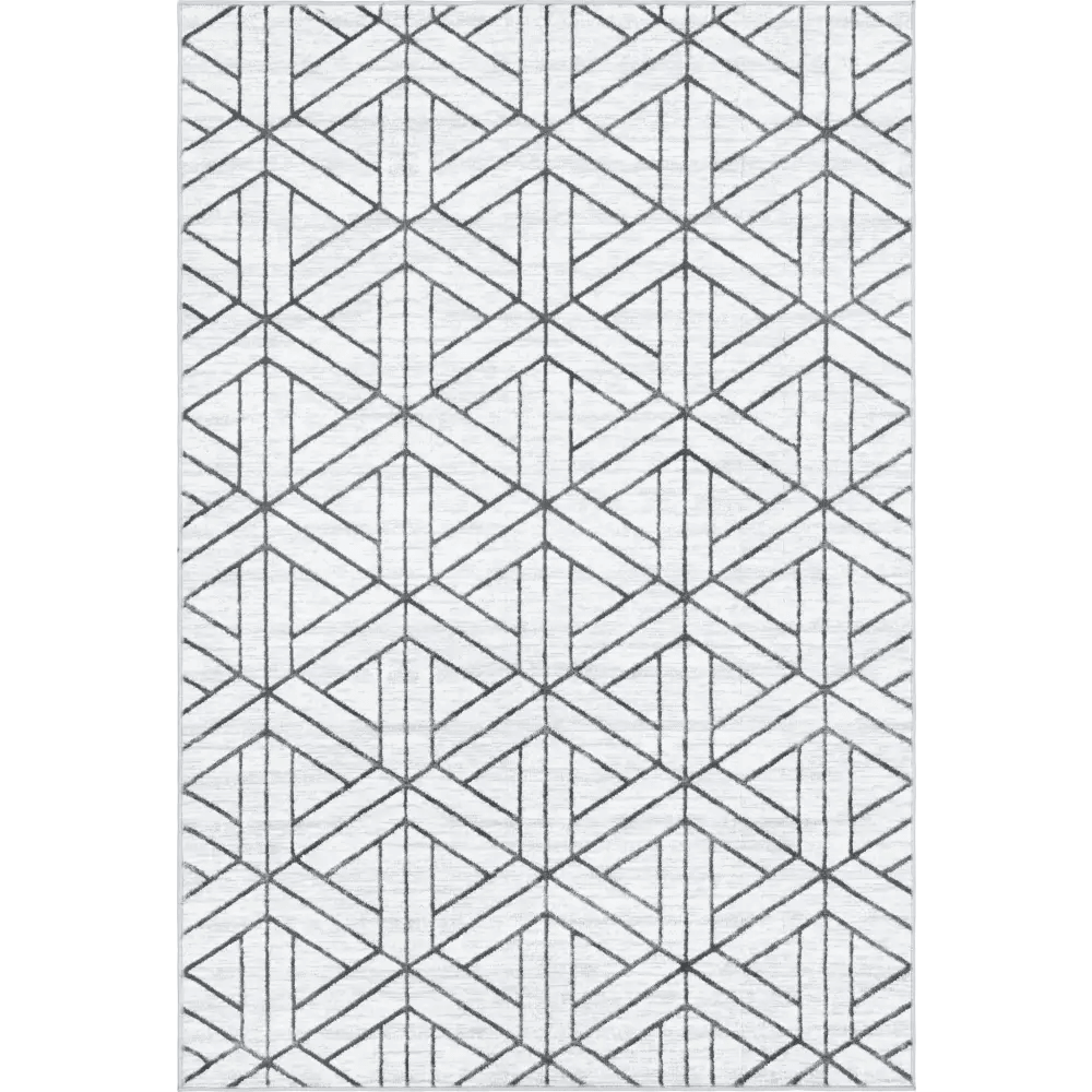 Geometric matrix trellis motif rug