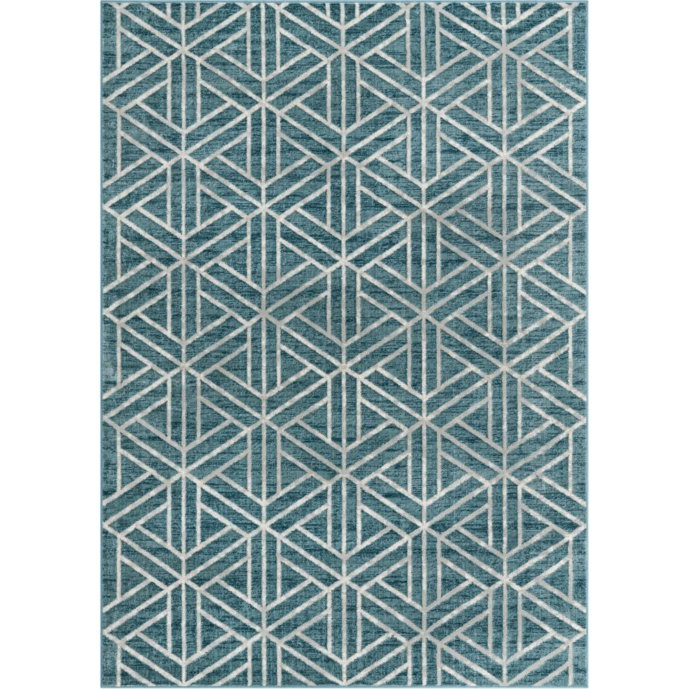 Geometric matrix trellis motif rug