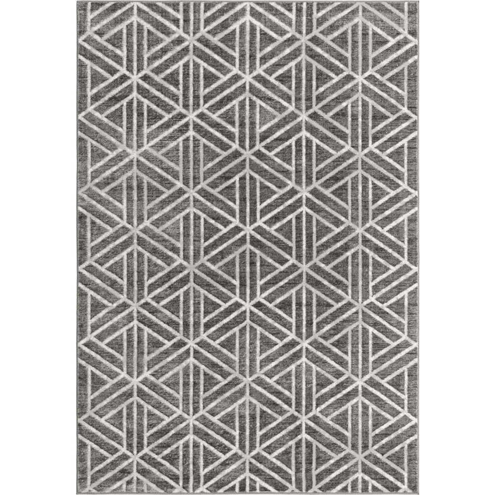 Geometric matrix trellis motif rug