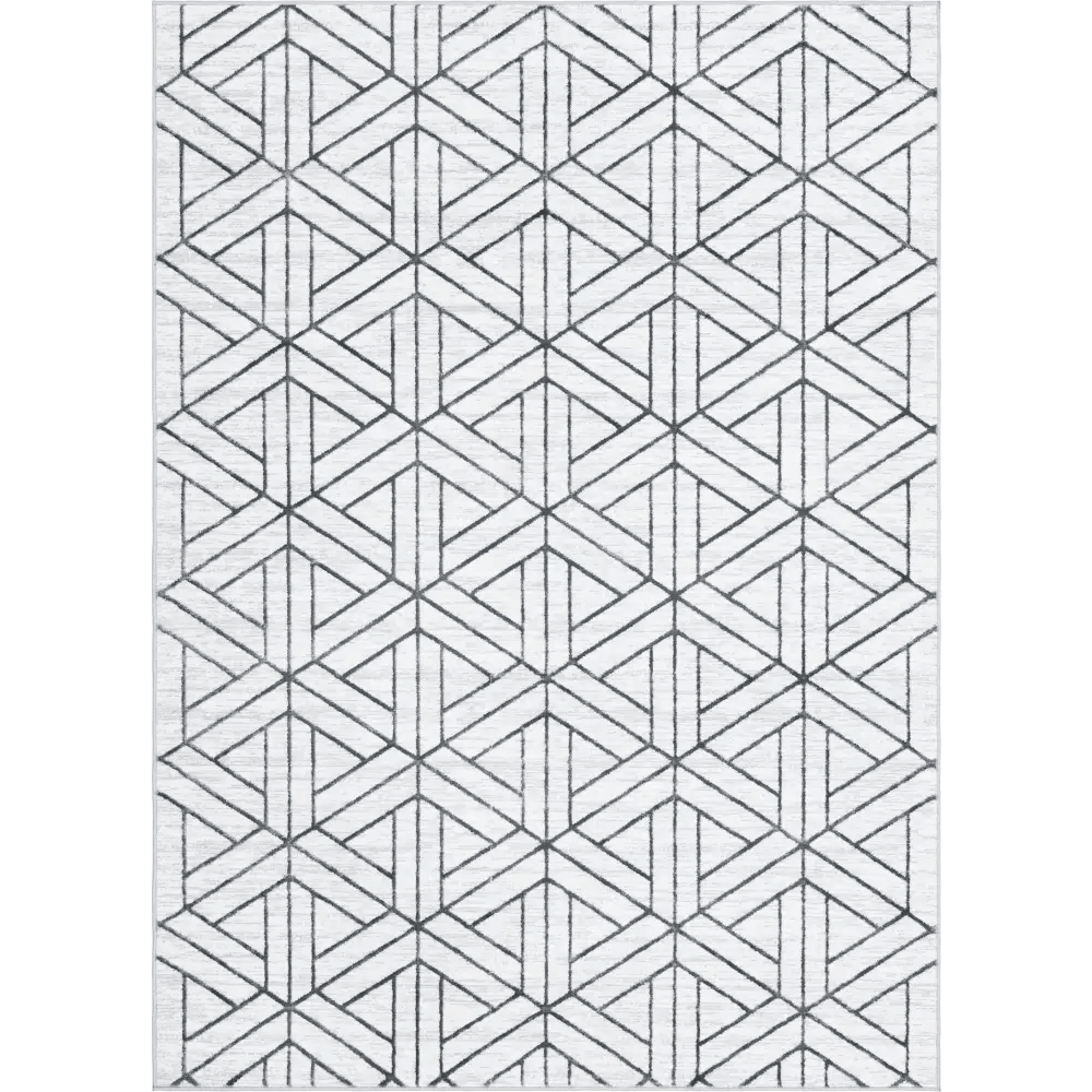 Geometric matrix trellis motif rug